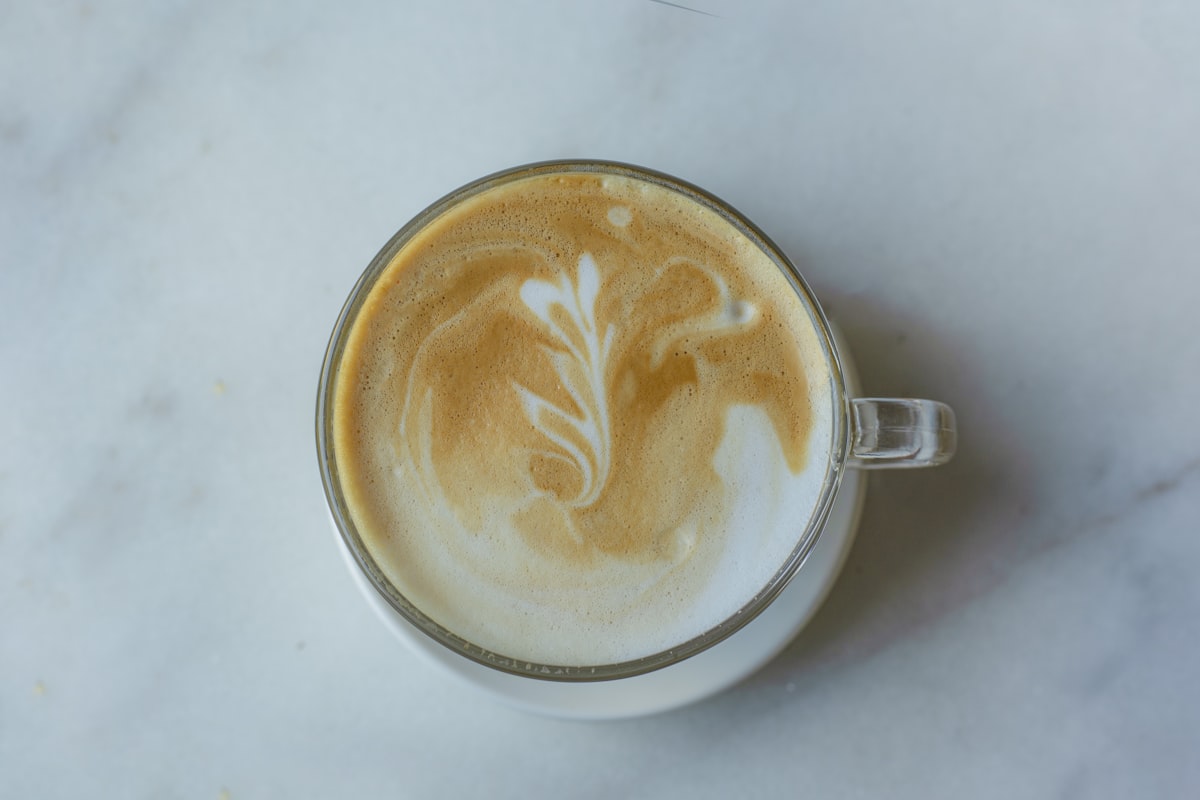 ラテアートのコーヒー